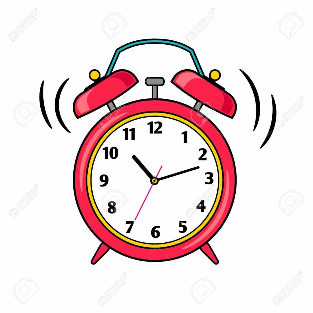 98116224 cartoon red ringing alarm clock1